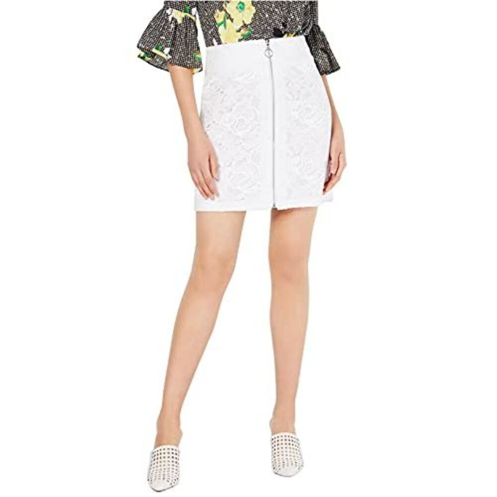 INC International Concepts INC Lace O-Ring Zipper-Front Skirt